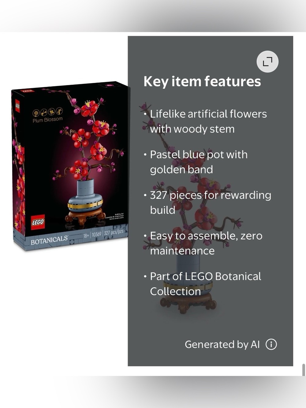 LEGO Plum Blossom Set with Red, Pink & Yellow Flowers - Picture 7 of 7